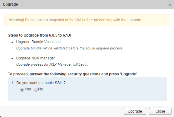 NSX Bytes: 6.1 Upgrade Part 1 - NSX Manager