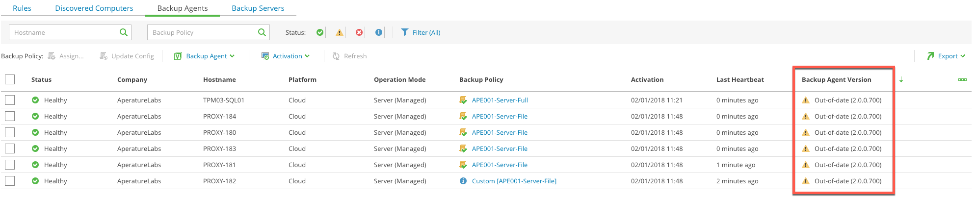 Upgrading Windows Agents with Veeam Availability Console