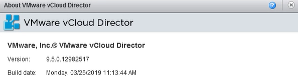 Quick Post - vCloud Director 9.5.0.3 Released as Critical Update