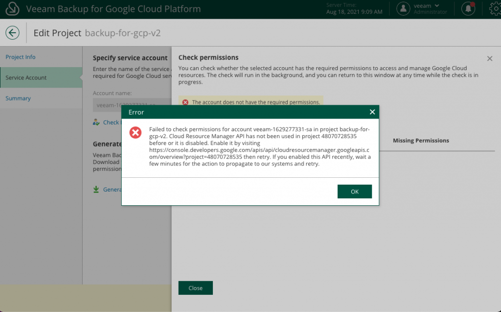 Backup GCP